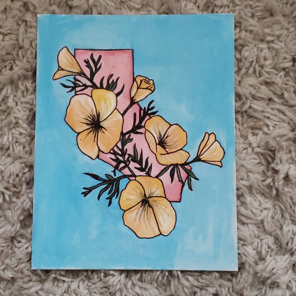 California Poppy Canvas Painting